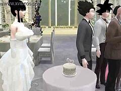Гокус венчање подивља са превареном женом и несташном хентаи сценом