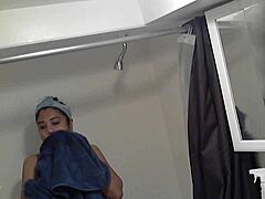 Indian MILF's shower session caught on hidden camera