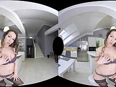 Experience the ultimate virtual reality with the stunning brunette mom Caroline Ardolino