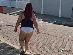 Mommy Gordelicia flaunts her booty in public with pantyhose on