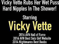 MILF Vicky Vette gives dirty talk and shows off her big pussy lips