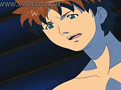 Animated teen engages in sexual activity with busty mature woman.