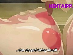 Hentai-animatie met een MILF met grote borsten en haar jongere klasgenoot