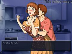 Stepmom and daughter seduce family guy in Hentai video