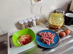 Mature Spanish stepmom shares cooking lessons and oral sex