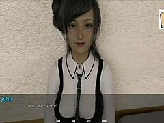 एक यौन रूप से चार्ज 3D गेम में प्रौढ़ मिल्फ एनीमे पात्र।