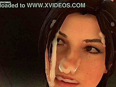 3D karikatúra zmyselnej matky, ktorú dusí Lara Croft