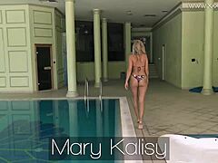 Russian beauty Mary Kalisy indulges in sensual self-pleasure