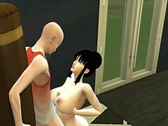 Η απιστούσα σύζυγος Chichi λαμβάνει πρωκτική εκπαίδευση από τον Master Roshi σε 3D hentai