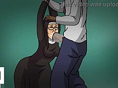Зрелая монахиня занимается грязными разговорами и наслаждается черным членом в аниме-видео Хентай
