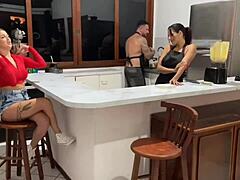 Kel Delicious hosts naughty cooking show with special guest and mature girlfriend