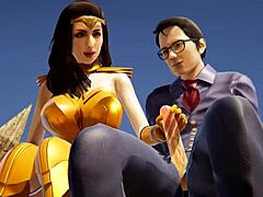 Superheldenbabe geeft Clark Kent een sensuele bedankje