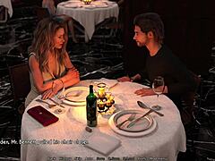Cartoon milf et femme se livrent à un dîner érotique en 3D