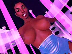 A steamy 3D animation of a busty stripper giving a hard blowjob and anal sex