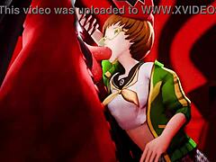 Chie und Yukiko in heißem Anime-Sex mit Adachi aus Persona 4