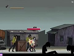 Permainan hentai tanpa penapisan yang memaparkan seorang gadis berambut perang yang mendapat faraj dan pantatnya dipenuhi air mani