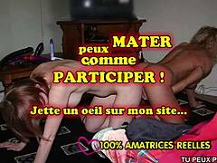 Francouzská amatérská dospívající zkoumá strapon s mámou