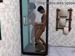 Indianka MILF zostaje zerżnięta przez pasierba pod prysznicem