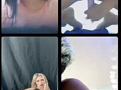 Tre donne lesbiche si dedicano al gioco anale sulla webcam