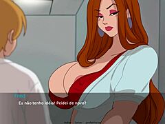 Uma madrasta com seios e uma bunda grande recebe um tratamento facial em um jogo pornô de desenhos animados