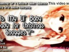 Mommy's kinky anime wife gets ready for Christmas kisses in HD