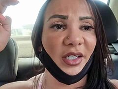 Amateur pornstar Bianca Naldy uses her card to suck and dogstyle in part 2 of Atia's online series