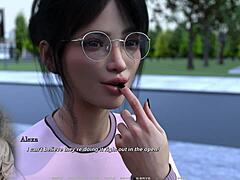 Hra s virtuálnou realitou: Sledujte, ako prsnatá brunetka robí fajčenie na verejnosti