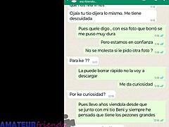 MILF Latina masturbasi di webcam WhatsApp dengan saudara tiri